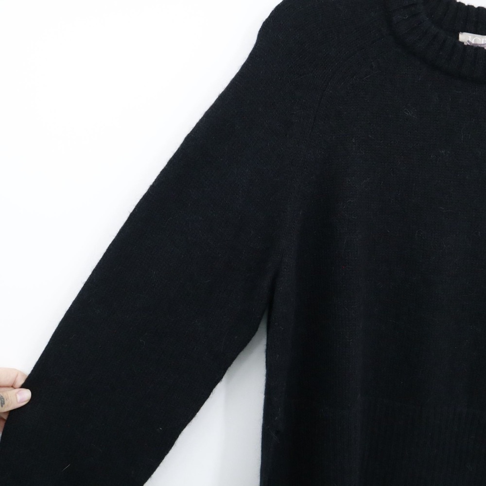 J. Crew Wool Alpaca Sweater Women M Black Mod Classic Timeless Sophisticated NWT - Picture 7 of 16
